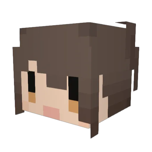 firstaly Minecraft avatar head, 3D render