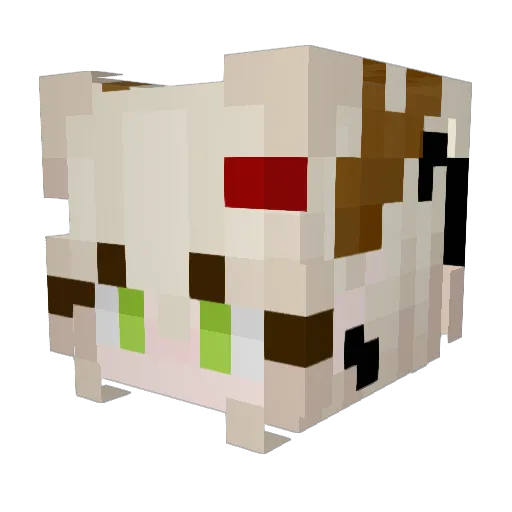 fishF_1949 Minecraft avatar head, 3D render
