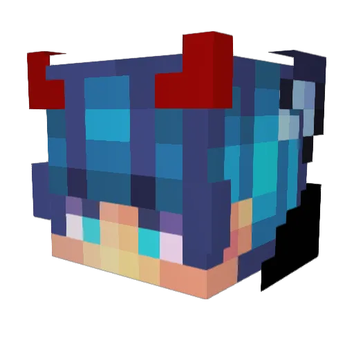 fish_hero Minecraft avatar head, 3D render