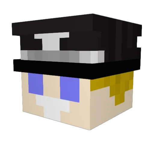 fishcaster Minecraft avatar head, 3D render