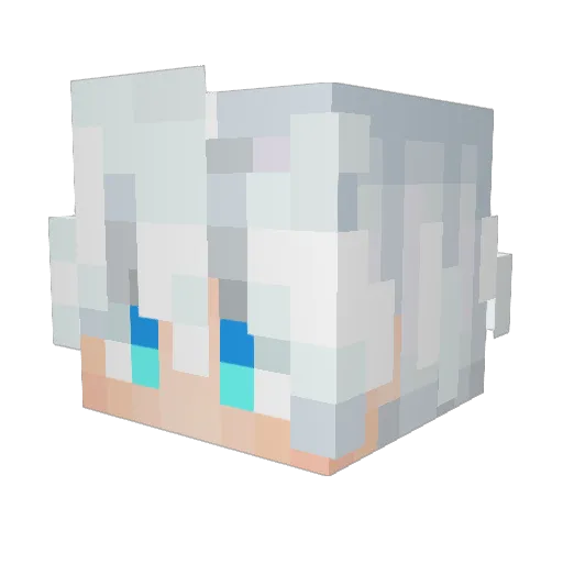 fisherly Minecraft avatar head, 3D render