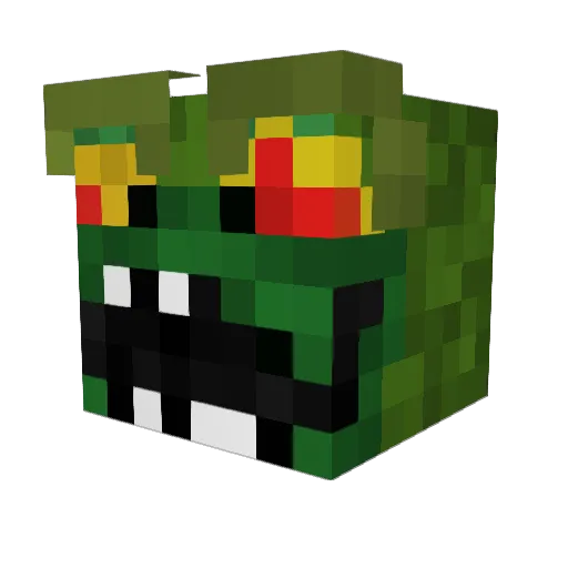 fishfrying Minecraft avatar head, 3D render