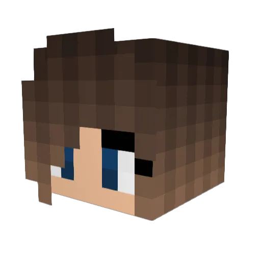 fishingl Minecraft avatar head, 3D render