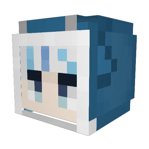 fishkingaa Minecraft avatar head, 3D render