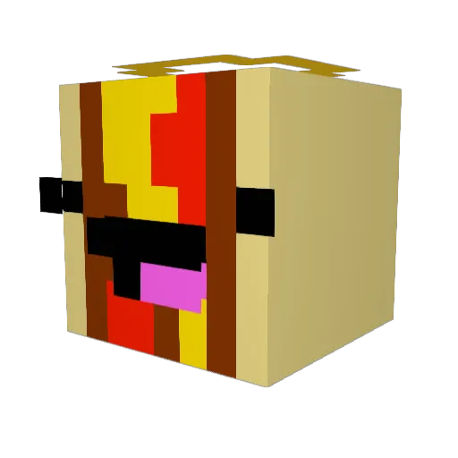 fishox22 Minecraft avatar head, 3D render