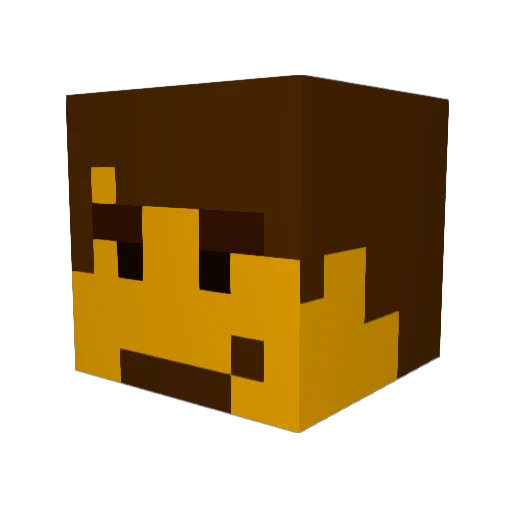 fishstory Minecraft avatar head, 3D render
