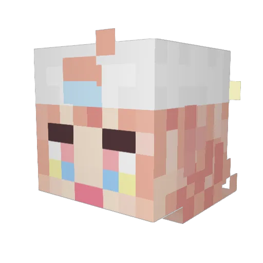 fishymeep Minecraft avatar head, 3D render