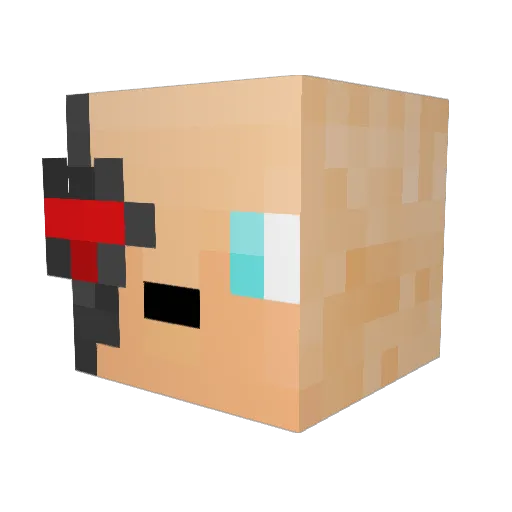 fiskeboy Minecraft avatar head, 3D render