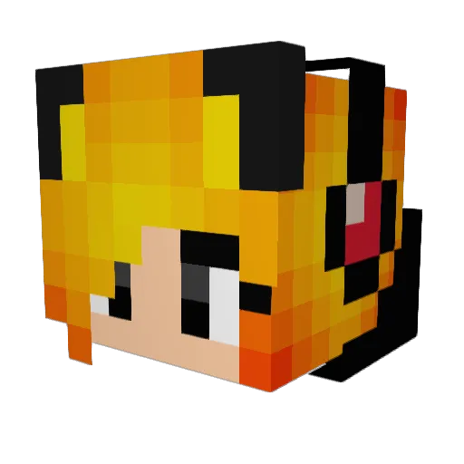 fiskemaas Minecraft avatar head, 3D render