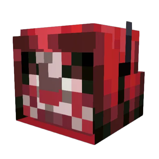 fithfire Minecraft avatar head, 3D render