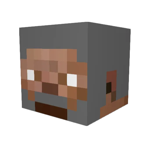 fitznix Minecraft avatar head, 3D render