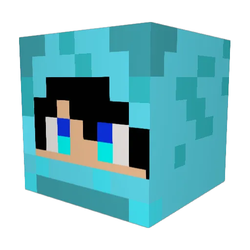 fiuwer Minecraft avatar head, 3D render