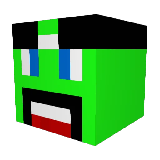 fizbizz Minecraft avatar head, 3D render
