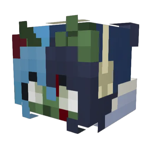 fjerax Minecraft avatar head, 3D render