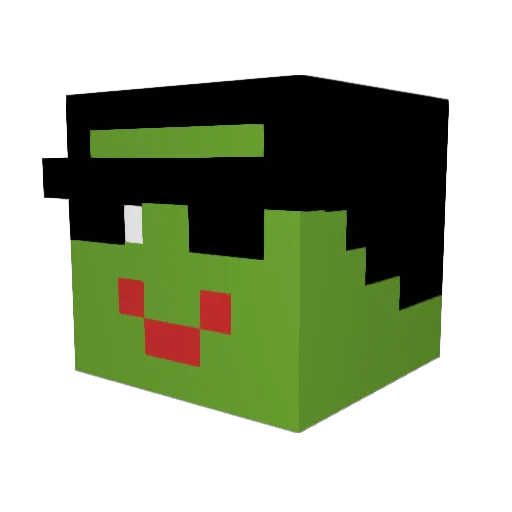 fjju Minecraft avatar head, 3D render