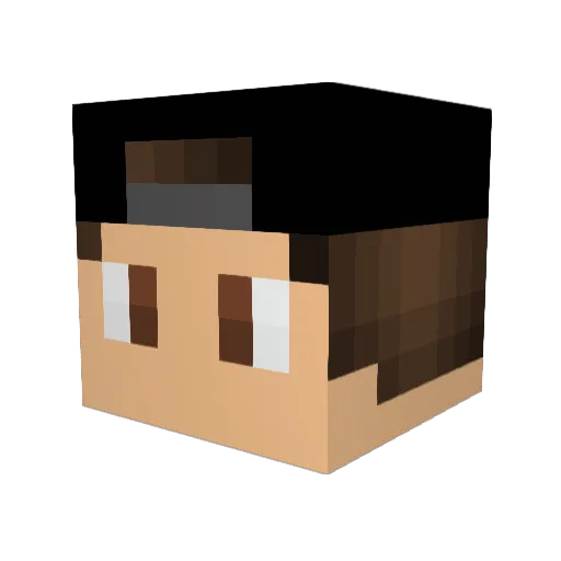 fkollman Minecraft avatar head, 3D render