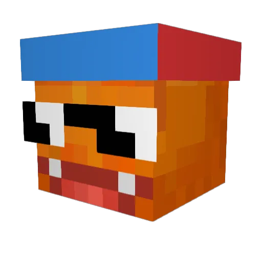 flag______ Minecraft avatar head, 3D render