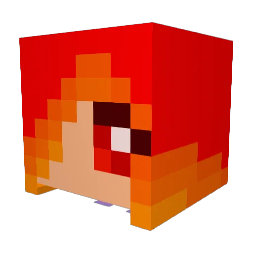 flame_mix Minecraft avatar head, 3D render