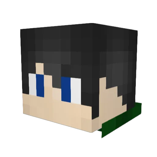 flameinggames Minecraft avatar head, 3D render