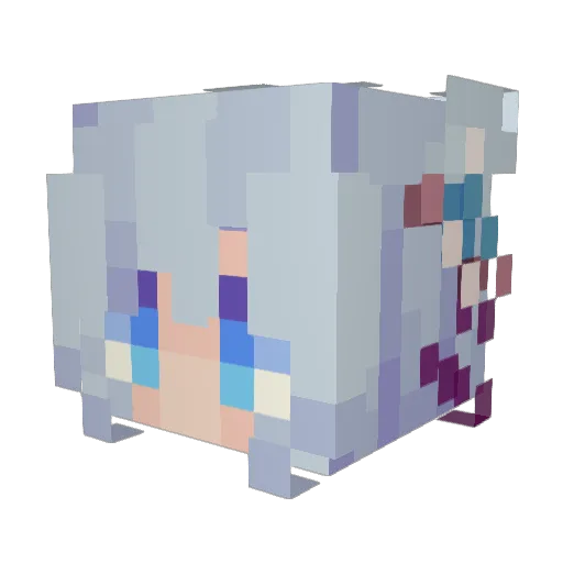 flamekuche Minecraft avatar head, 3D render