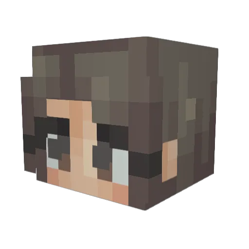 flamethewulf Minecraft avatar head, 3D render