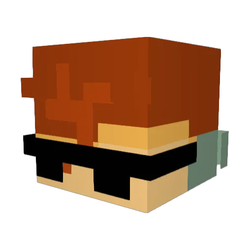 flaminhott Minecraft avatar head, 3D render