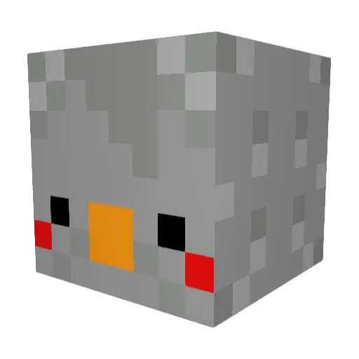 flapapty Minecraft avatar head, 3D render