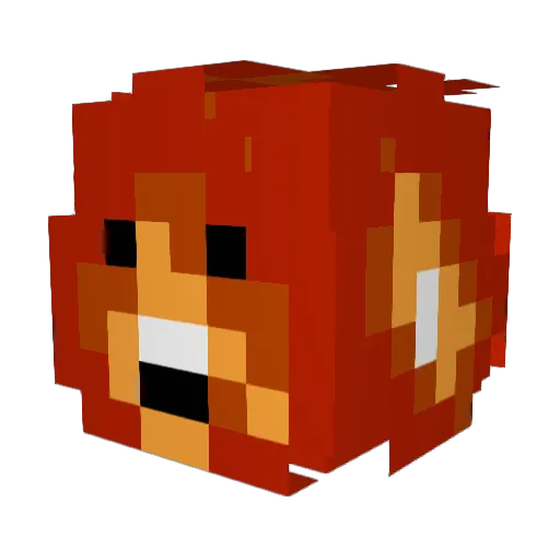 flarewolfG Minecraft avatar head, 3D render
