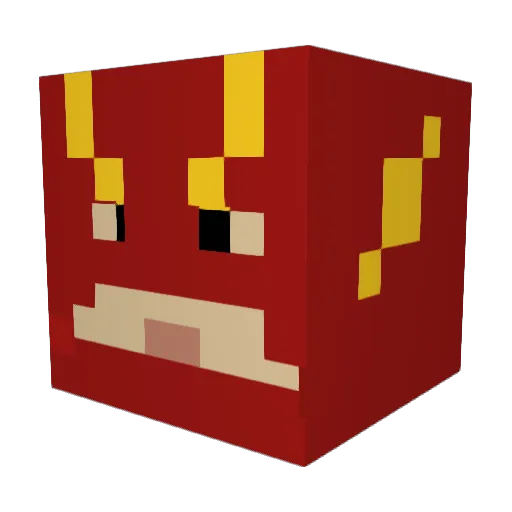 flash800m Minecraft avatar head, 3D render