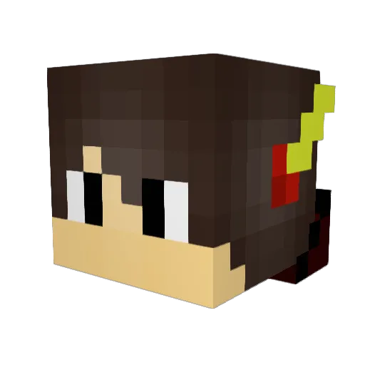 flash_65 Minecraft avatar head, 3D render