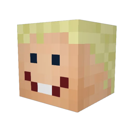 flat945 Minecraft avatar head, 3D render