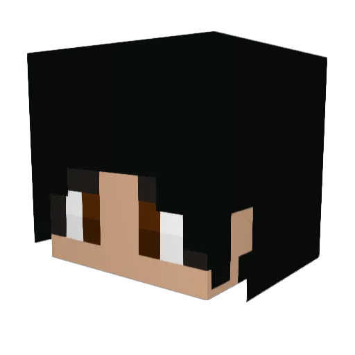 flat_merry Minecraft avatar head, 3D render
