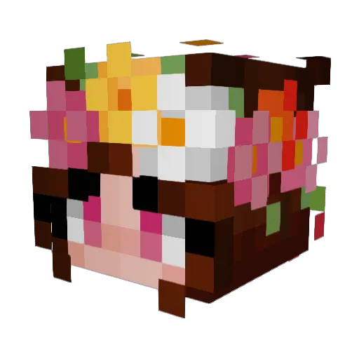 flatash Minecraft avatar head, 3D render