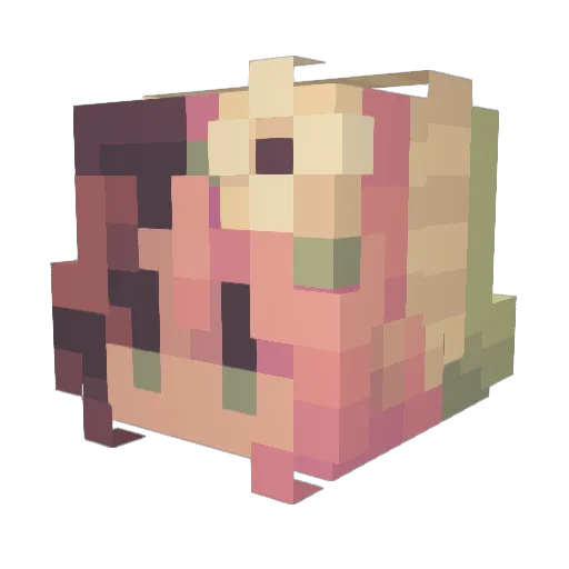 flatmochi Minecraft avatar head, 3D render