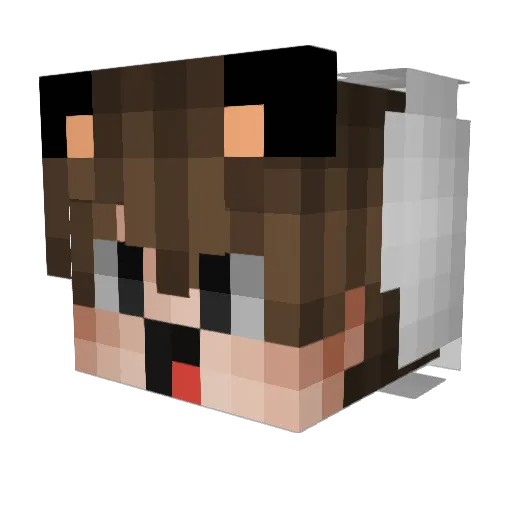 flavorred Minecraft avatar head, 3D render