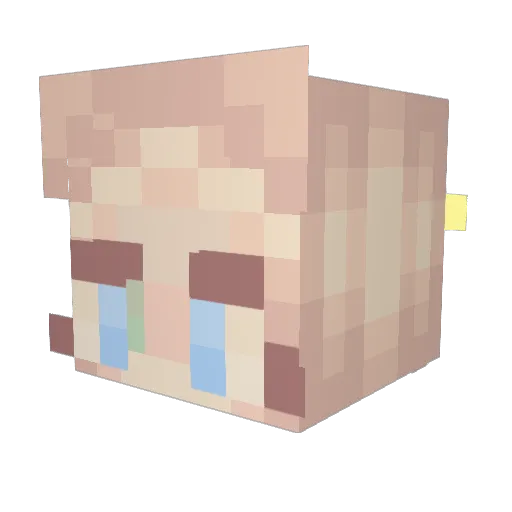 fleahly Minecraft avatar head, 3D render