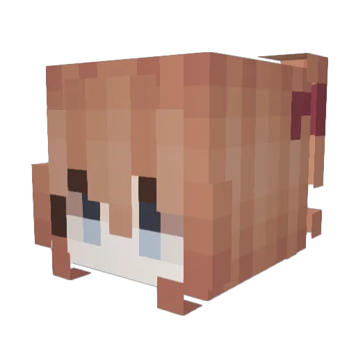 fleurily Minecraft avatar head, 3D render