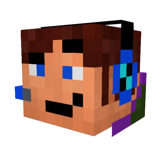 flimixsteur Minecraft avatar head, 3D render