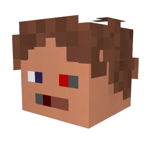 flipTflop Minecraft avatar head, 3D render