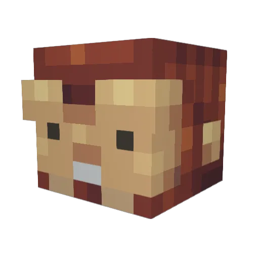 flixC Minecraft avatar head, 3D render