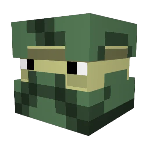 flix_cards Minecraft avatar head, 3D render