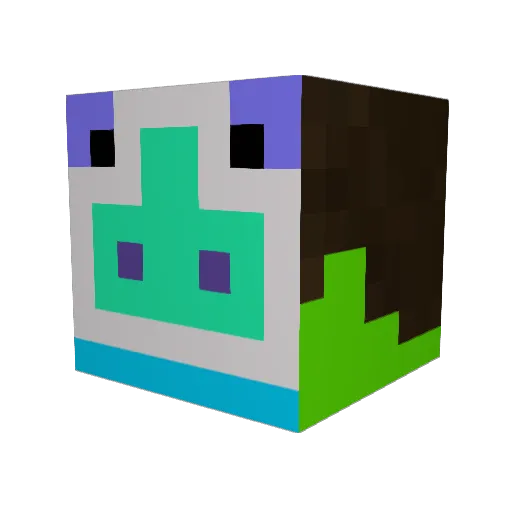 flolaxking Minecraft avatar head, 3D render