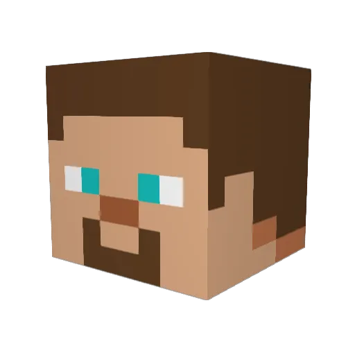 floquero Minecraft avatar head, 3D render