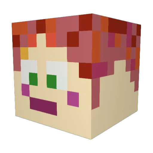 floupba Minecraft avatar head, 3D render