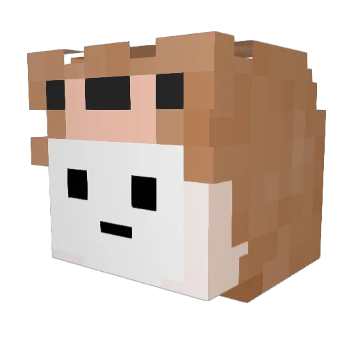 flower_button Minecraft avatar head, 3D render