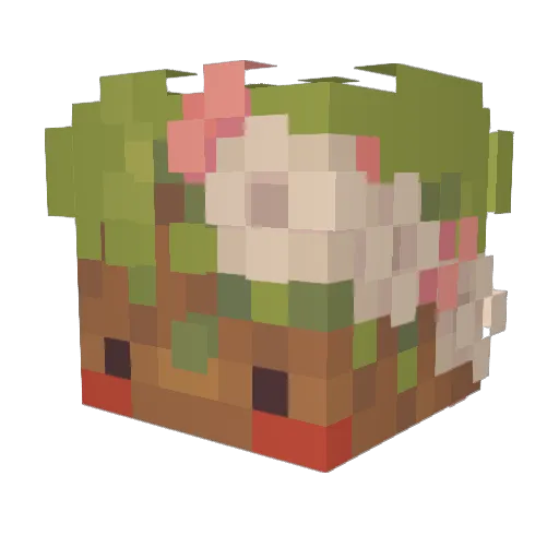 flower_power_65 Minecraft avatar head, 3D render