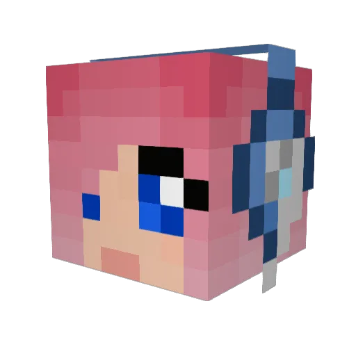 flowerart Minecraft avatar head, 3D render