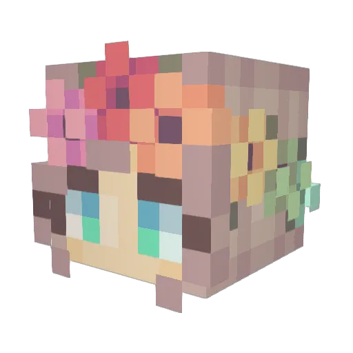 flowerbellx Minecraft avatar head, 3D render