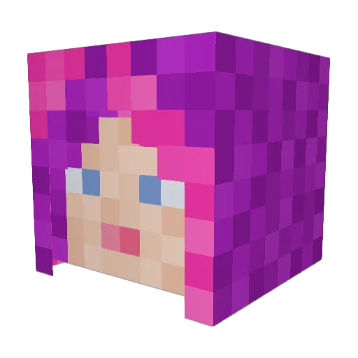 flowergirly Minecraft avatar head, 3D render