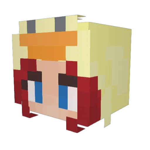 flowerrylou Minecraft avatar head, 3D render